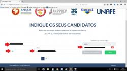 Verifique se o nome digitado, o nome na lista de candidatos e nome na lista final. Clique no quadrado ao lado do nome.