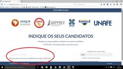 Ao abrir o site, haverá um espaço para busca dos nomes dos indicados.
